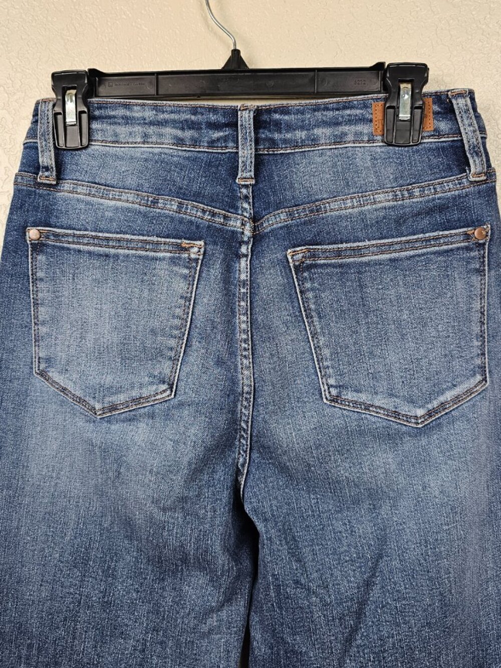 Judy Blue Wide Leg Crop Jeans JB88592 Size 5/27 High Rise Stretch Denim Raw Hem - Picture 5 of 13
